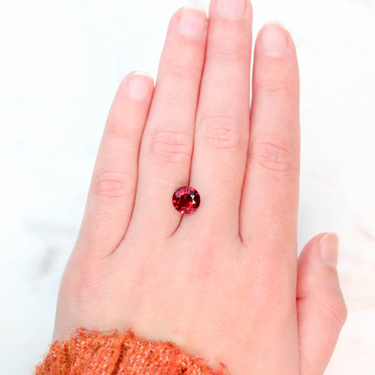 3.05 Carat Round Rhodolite Garnet for Custom Work - Inventory Code RRG305 - Midwinter Co. Alternative Bridal Rings and Modern Fine Jewelry