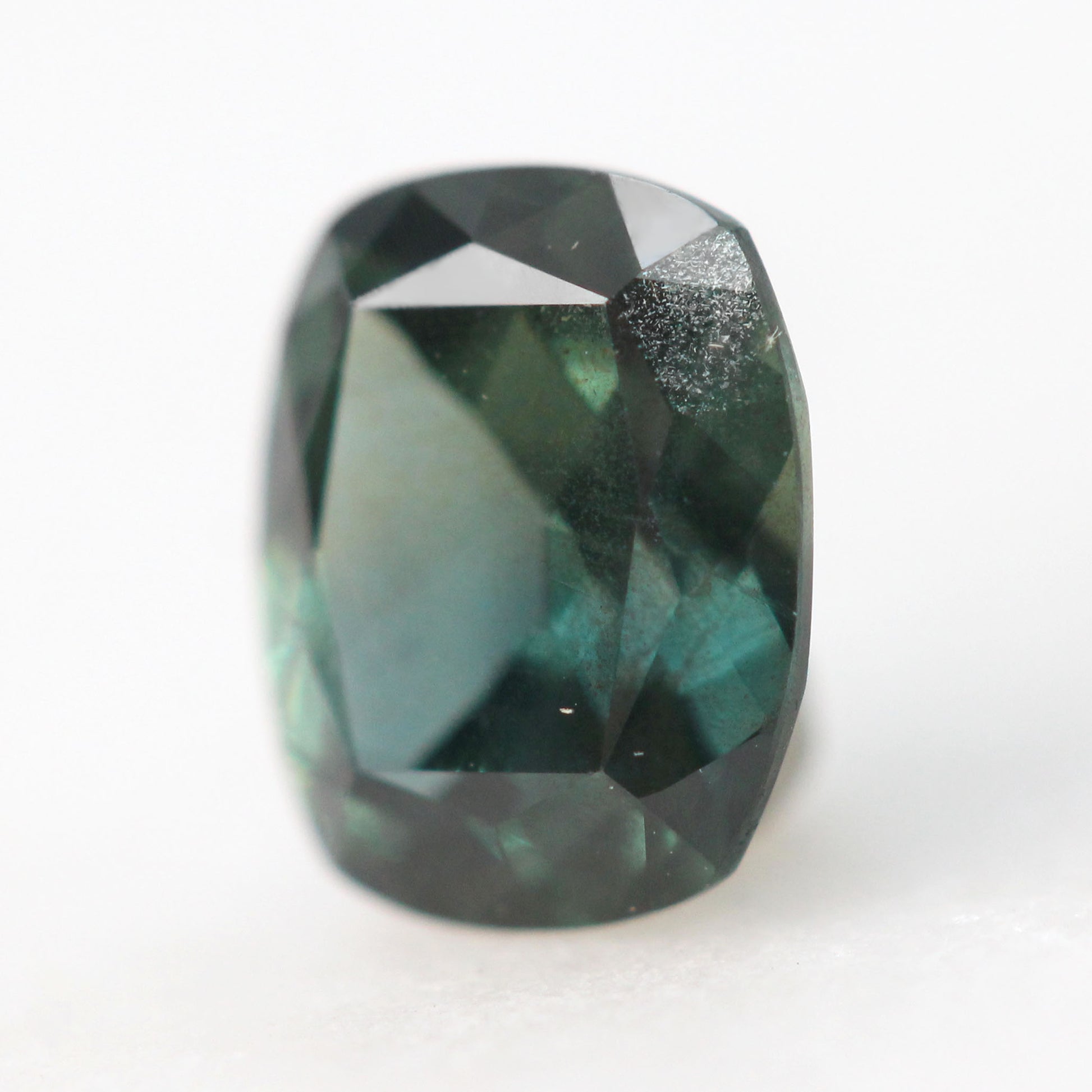1.12 Carat Teal Green Elongated Cushion Sapphire for Custom Work - Inventory Code TGCS112 - Midwinter Co. Alternative Bridal Rings and Modern Fine Jewelry