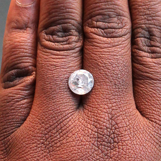 3.98 Carat Round Stormy Gray Celestial Diamond for Custom Work - Inventory Code SGR398 - Midwinter Co. Alternative Bridal Rings and Modern Fine Jewelry