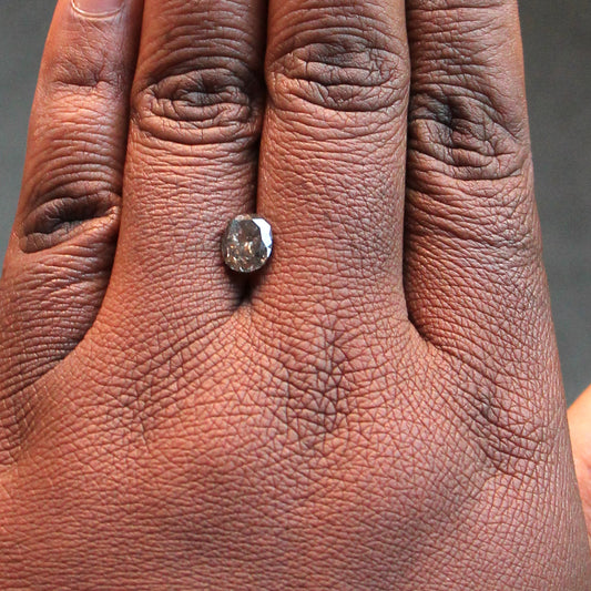 2.00 Carat Rose or Brilliant Cut Oval Dark and Stormy Gray Celestial Diamond for Custom Work - Inventory Code - DSO200 - Midwinter Co. Alternative Bridal Rings and Modern Fine Jewelry