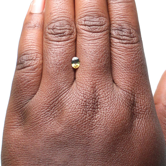 0.75 Carat Bi-Color Yellow and Blue Oval Madagascar Sapphire for Custom Work - Inventory Code YBOS075 - Midwinter Co. Alternative Bridal Rings and Modern Fine Jewelry