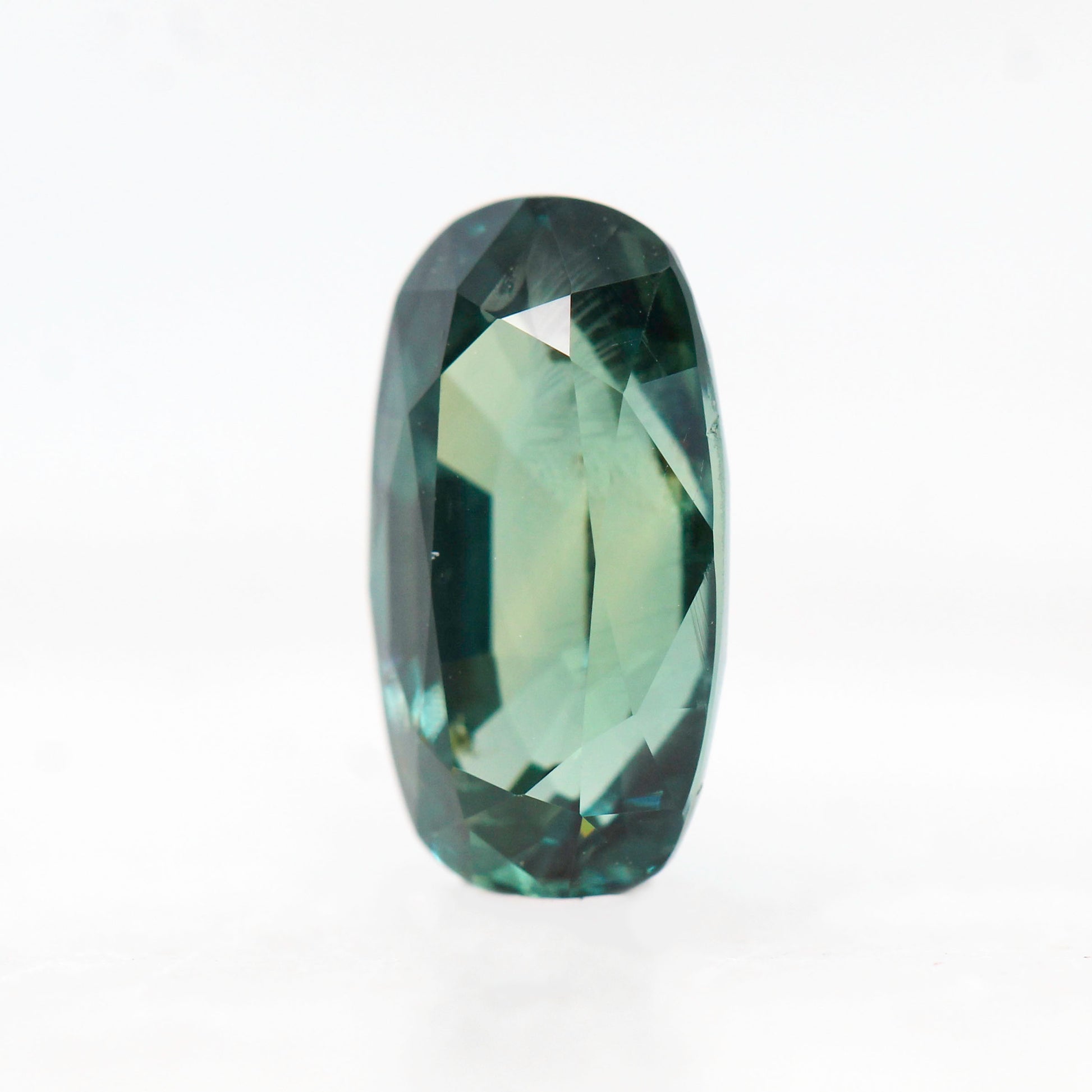2.80 Carat Teal Elongated Oval Sapphire for Custom Work - Inventory Code TEOS280 - Midwinter Co. Alternative Bridal Rings and Modern Fine Jewelry