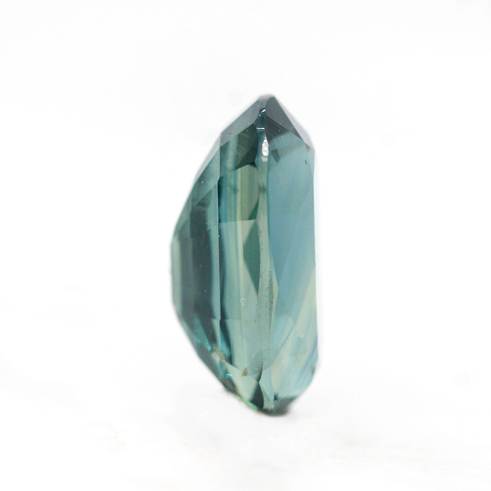 2.80 Carat Teal Elongated Oval Sapphire for Custom Work - Inventory Code TEOS280 - Midwinter Co. Alternative Bridal Rings and Modern Fine Jewelry