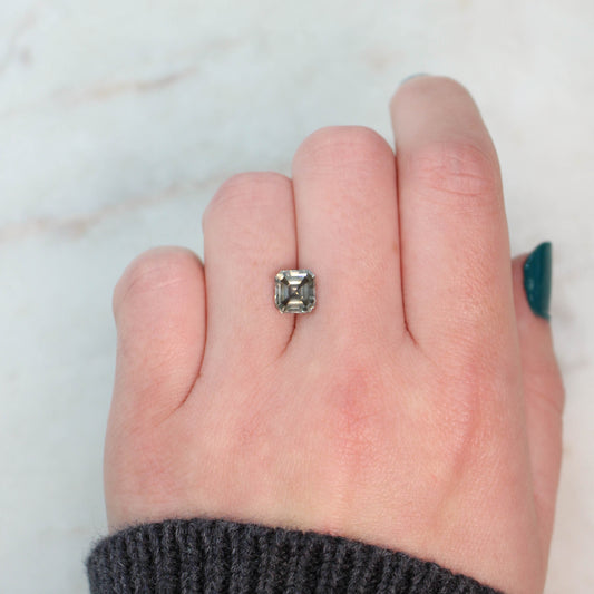 2.04 Carat Champagne Gray Asscher Cut Diamond for Custom Work - Inventory Code SCA204 - Midwinter Co. Alternative Bridal Rings and Modern Fine Jewelry