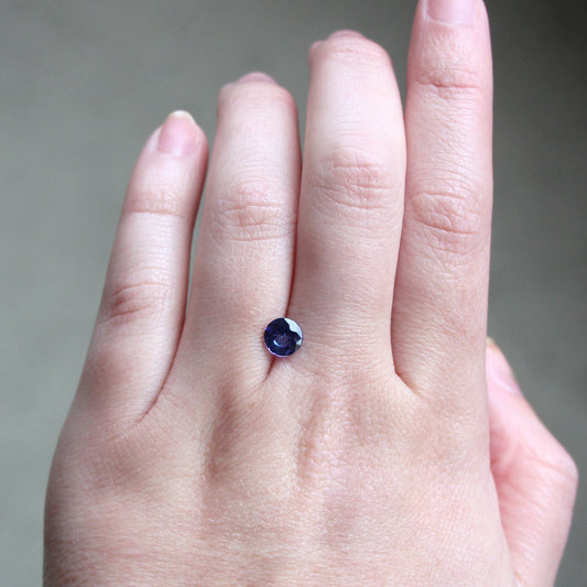 CAELEN (M) 1.02 Carat Blue Round Tanzanite for Custom Work - Inventory Code BRT102 - Midwinter Co. Alternative Bridal Rings and Modern Fine Jewelry