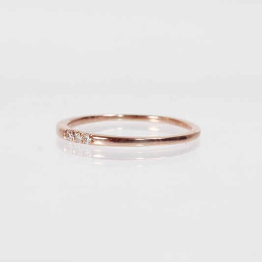Izzie Minimal Ring - Diamond Band Stackable Ring in Gold - Midwinter Co. Alternative Bridal Rings and Modern Fine Jewelry