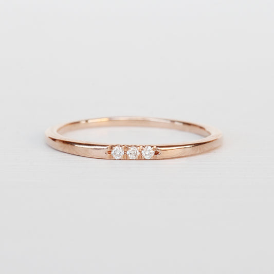 Izzie Minimal Ring - Diamond Band Stackable Ring in Gold - Midwinter Co. Alternative Bridal Rings and Modern Fine Jewelry