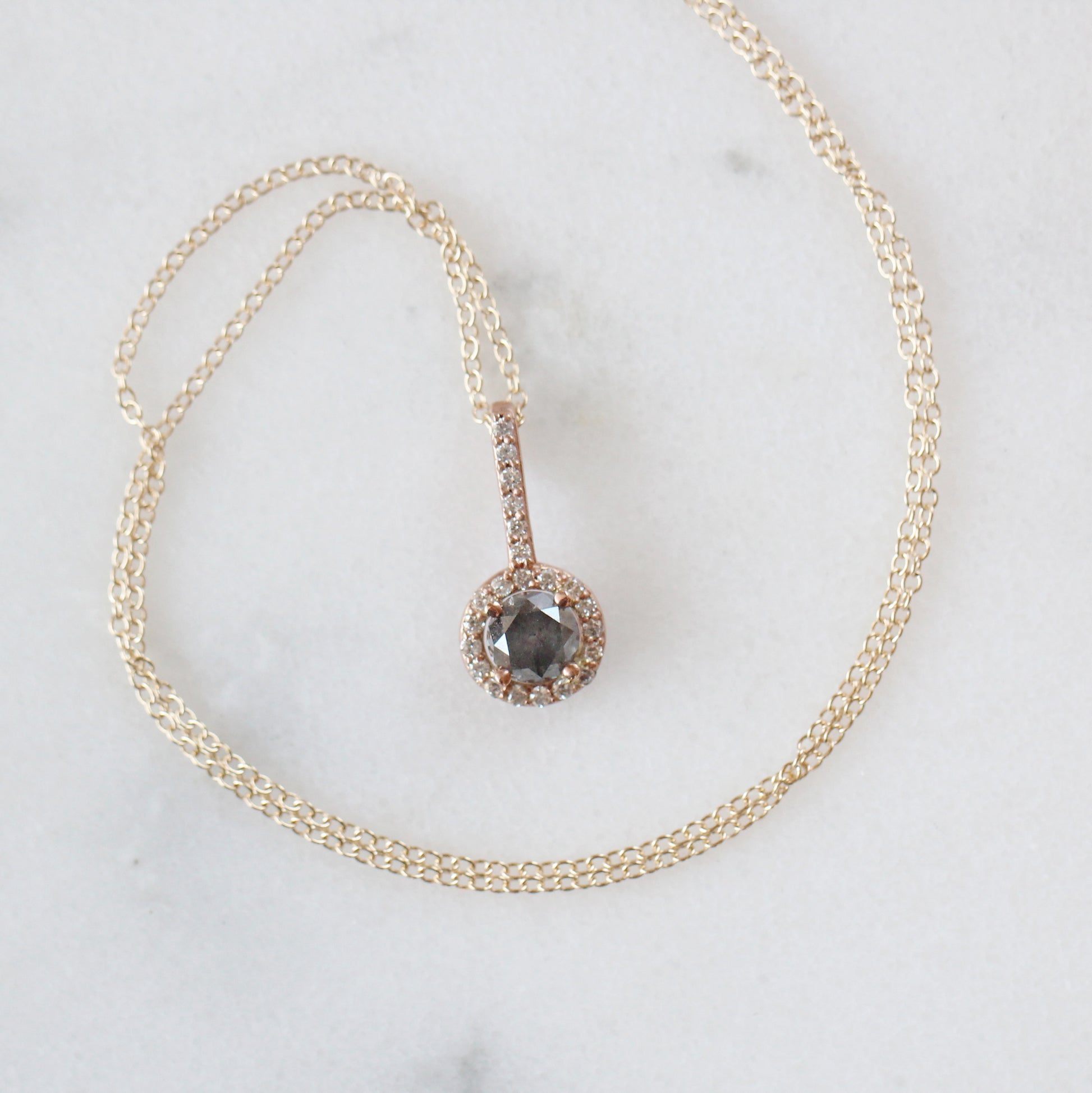 Joy - Petite 14k Diamond Necklace - Ready to Ship - Midwinter Co. Alternative Bridal Rings and Modern Fine Jewelry
