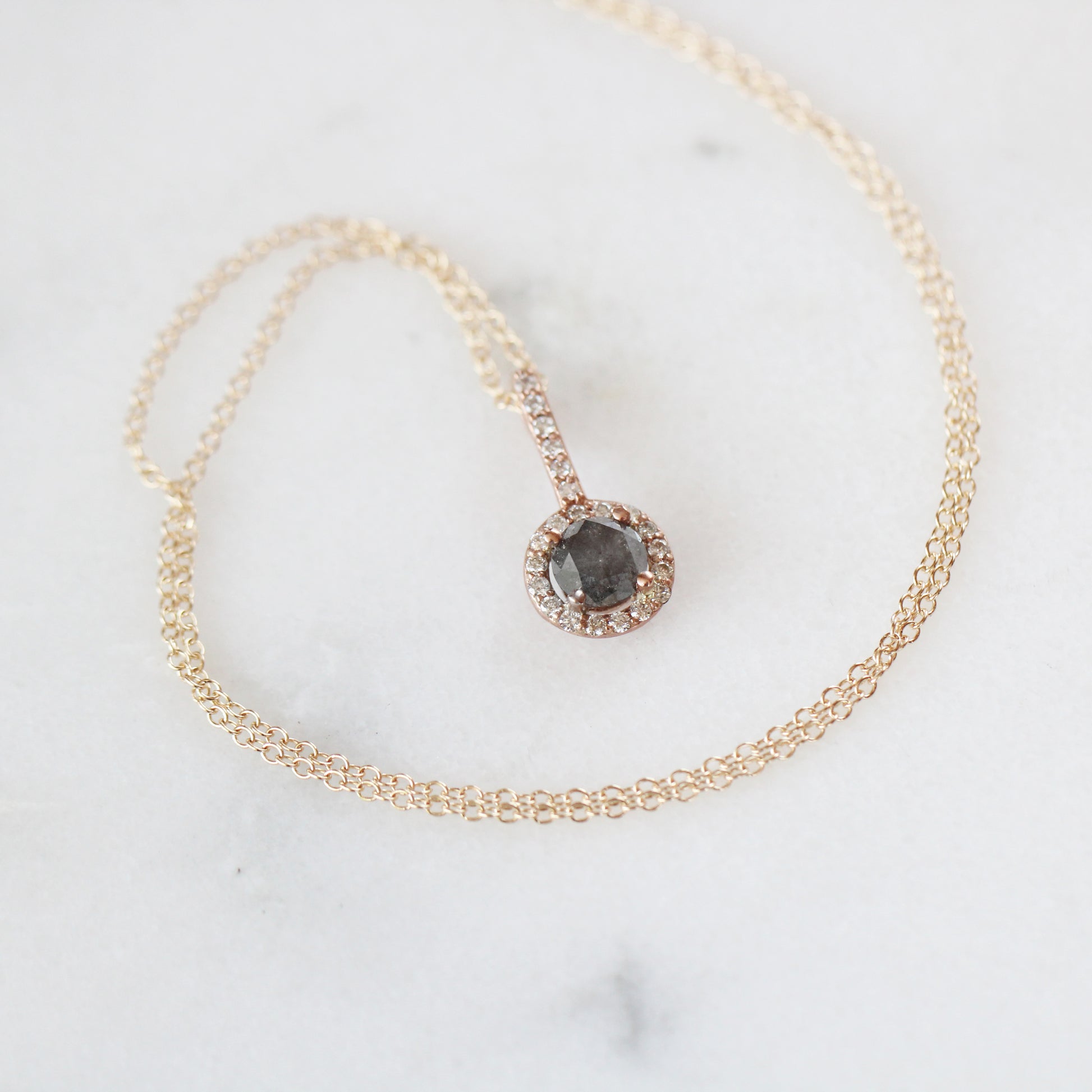 Joy - Petite 14k Diamond Necklace - Ready to Ship - Midwinter Co. Alternative Bridal Rings and Modern Fine Jewelry