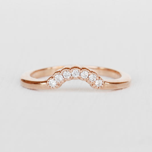 Joy - Contoured Diamond Wedding Stacking Band - made to order - Midwinter Co. Alternative Bridal Rings and Modern Fine Jewelry