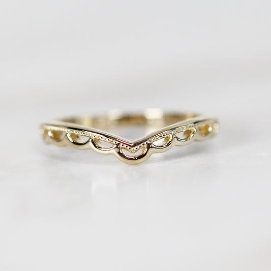 Juniper Lace Contour V Ring - Your Choice of 14k Gold - Midwinter Co. Alternative Bridal Rings and Modern Fine Jewelry