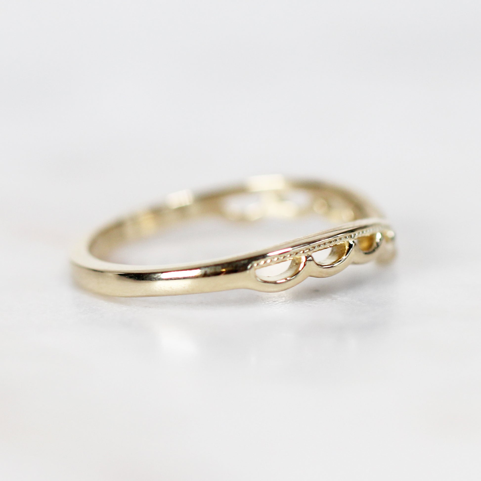 Juniper Lace Contour V Ring - Your Choice of 14k Gold - Midwinter Co. Alternative Bridal Rings and Modern Fine Jewelry