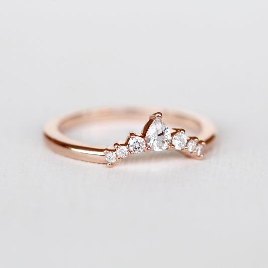 Moira - Contoured Diamond Wedding Stacking Band - made to order - Midwinter Co. Alternative Bridal Rings and Modern Fine Jewelry