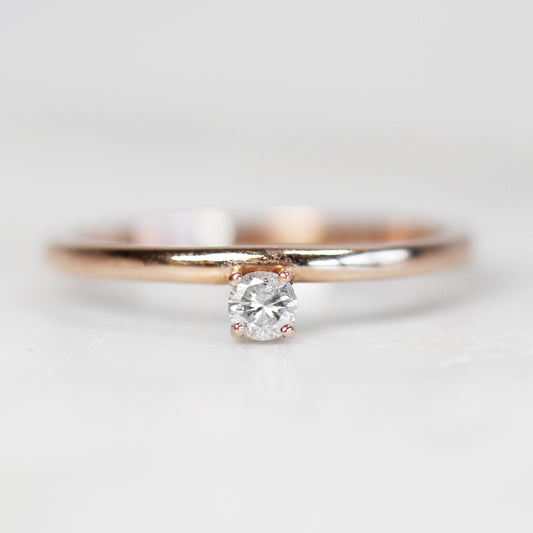 Najeal Ring - Asymmetrical Solitaire Diamond Ring in 14k Rose Gold - Midwinter Co. Alternative Bridal Rings and Modern Fine Jewelry