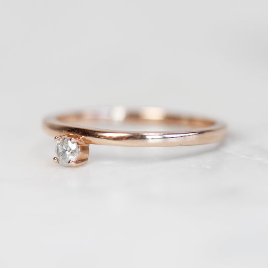 Najeal Ring - Asymmetrical Solitaire Diamond Ring in 14k Rose Gold - Midwinter Co. Alternative Bridal Rings and Modern Fine Jewelry
