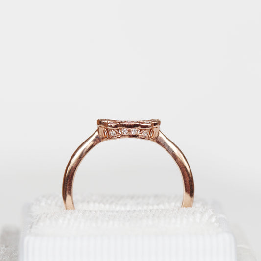 West wedding band - vintage inspired diamond contour band - 14k gold of choice - Midwinter Co. Alternative Bridal Rings and Modern Fine Jewelry