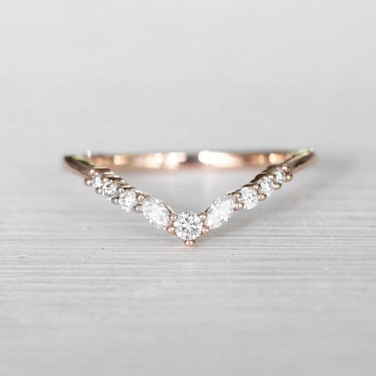 Ainsley V-Contoured Stackable Wedding Band - Made to Order - Midwinter Co. Alternative Bridal Rings and Modern Fine Jewelry