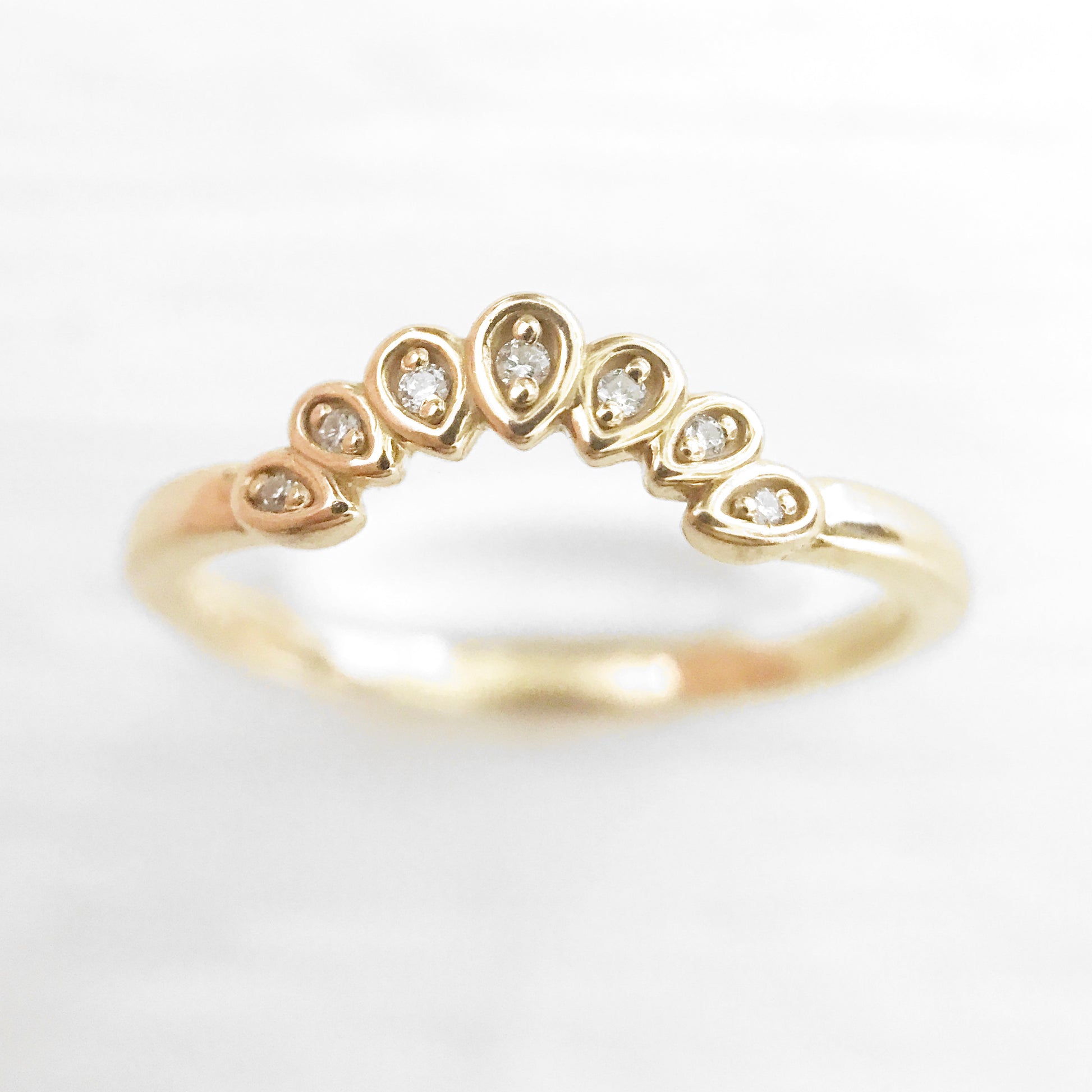 Flora - Curved antique style diamond band - Midwinter Co. Alternative Bridal Rings and Modern Fine Jewelry