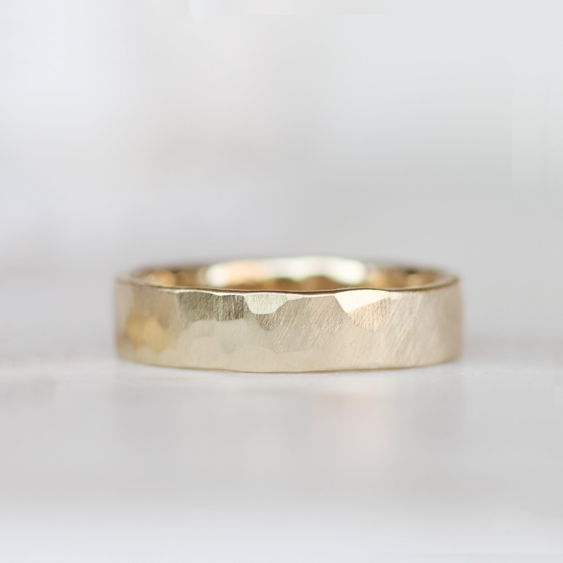 Hammered Wedding Band Ring - 2mm to 8mm Options - 14k Gold Wedding Band - Unisex - Many options - Midwinter Co. Alternative Bridal Rings and Modern Fine Jewelry