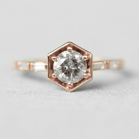Lennen Ring with a .90 ct Celestial and Diamond Accents in 10k Rose Gold - Ready to Size and Ship - Midwinter Co. Alternative Bridal Rings and Modern Fine Jewelry