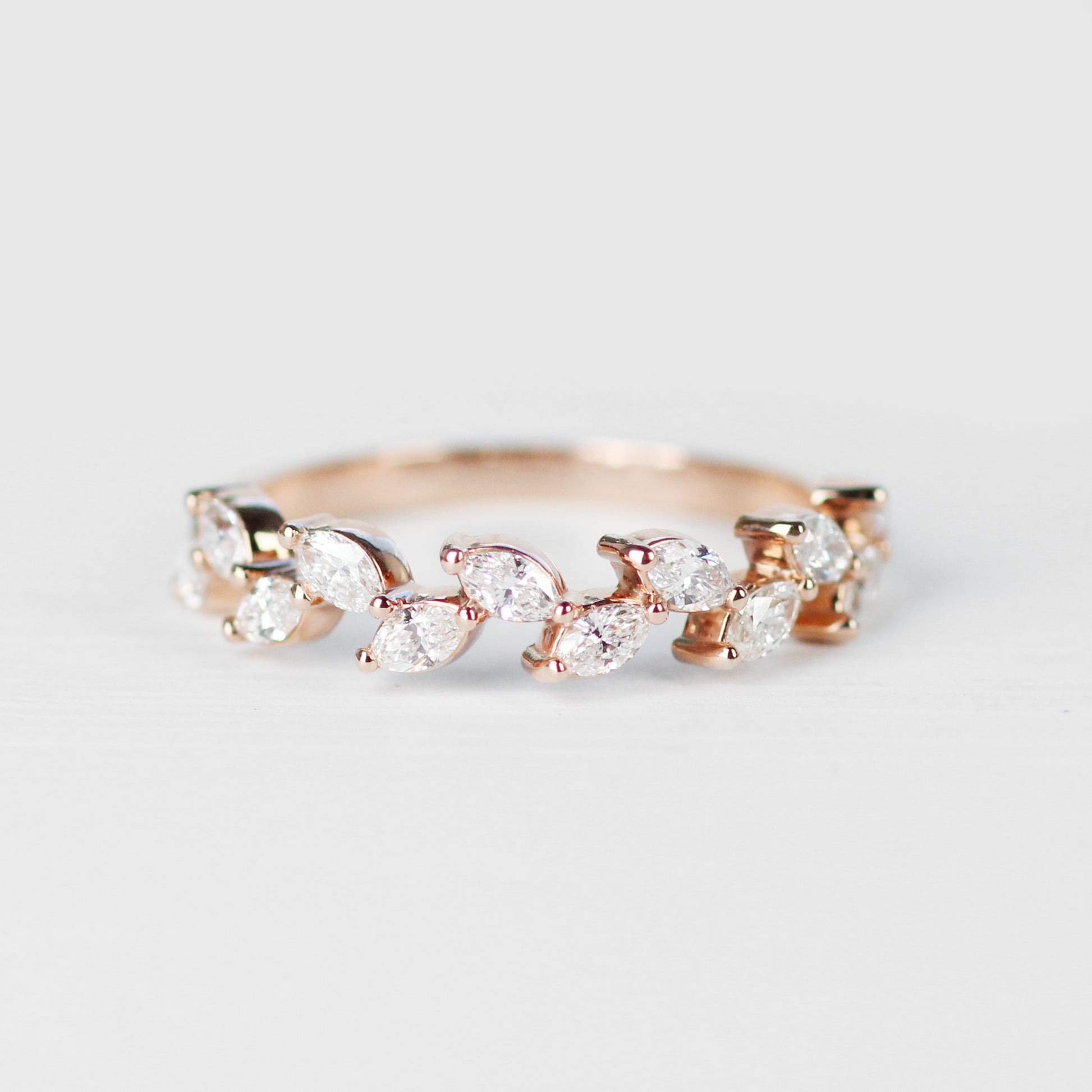Soren Ring - Leaf diamond engagement / wedding band - Midwinter Co. Alternative Bridal Rings and Modern Fine Jewelry