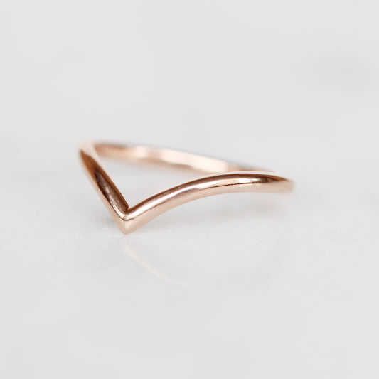 Vera wedding band - contour point V shape band - 14k gold of choice - Midwinter Co. Alternative Bridal Rings and Modern Fine Jewelry