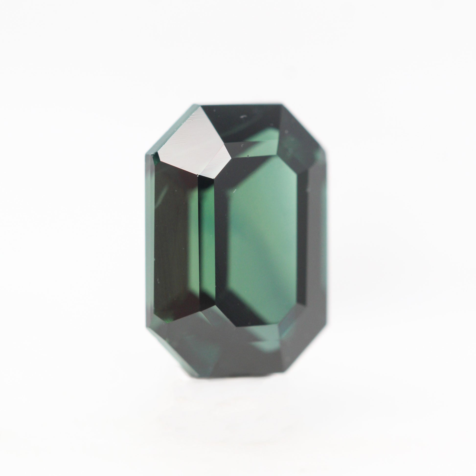 3.30 Carat Asscher Cut Green Sapphire for Custom Work - Inventory Code AGS330 - Midwinter Co. Alternative Bridal Rings and Modern Fine Jewelry
