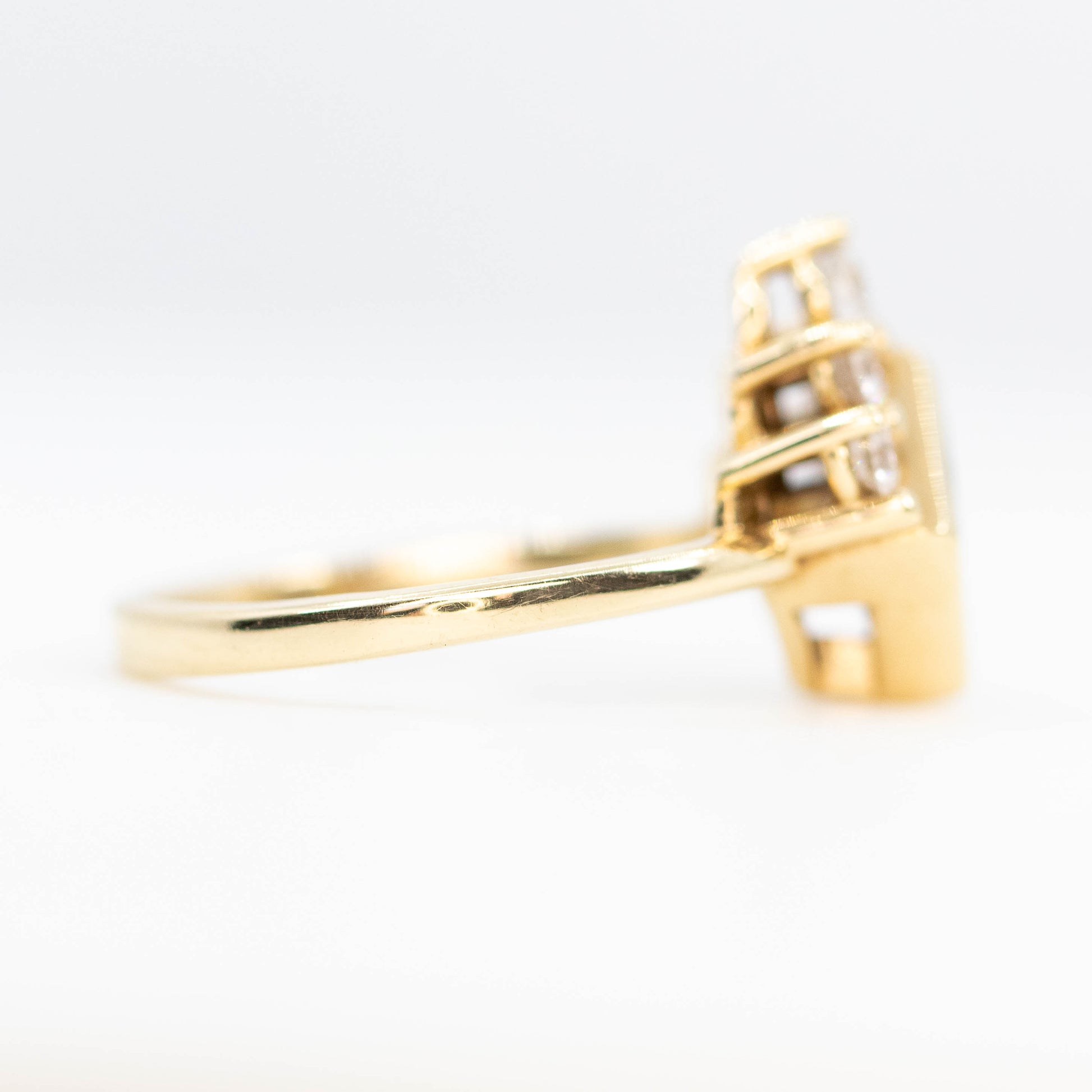 Ashlyn Ring with a 1.62 Carat Dark Champagne Salt and Pepper Princess Cut Diamond in 14K Yellow Gold - Ready to Size and Ship - Midwinter Co. Alternative Bridal Rings and Modern Fine Jewelry