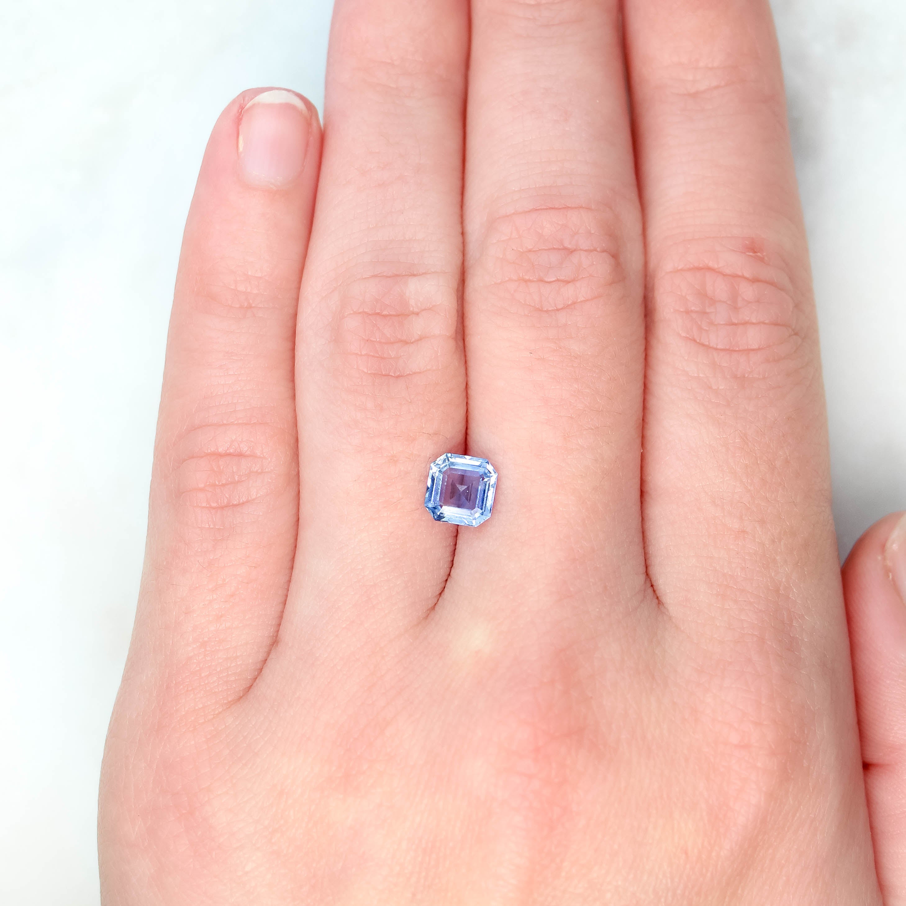 1.34 Carat Cornflower Blue Asscher Cut Sapphire - Inventory