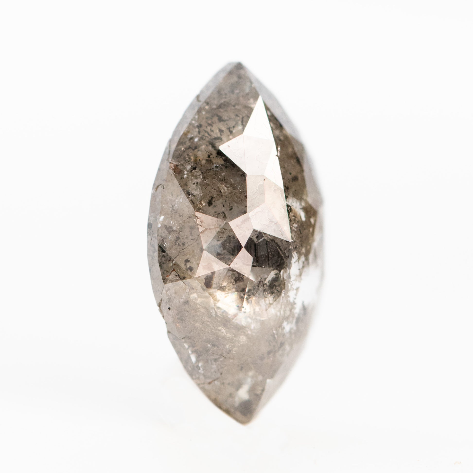 3.35 Carat Marquise Salt and Pepper Rose Cut Diamond for Custom Work - Inventory Code BCM335 - Midwinter Co. Alternative Bridal Rings and Modern Fine Jewelry