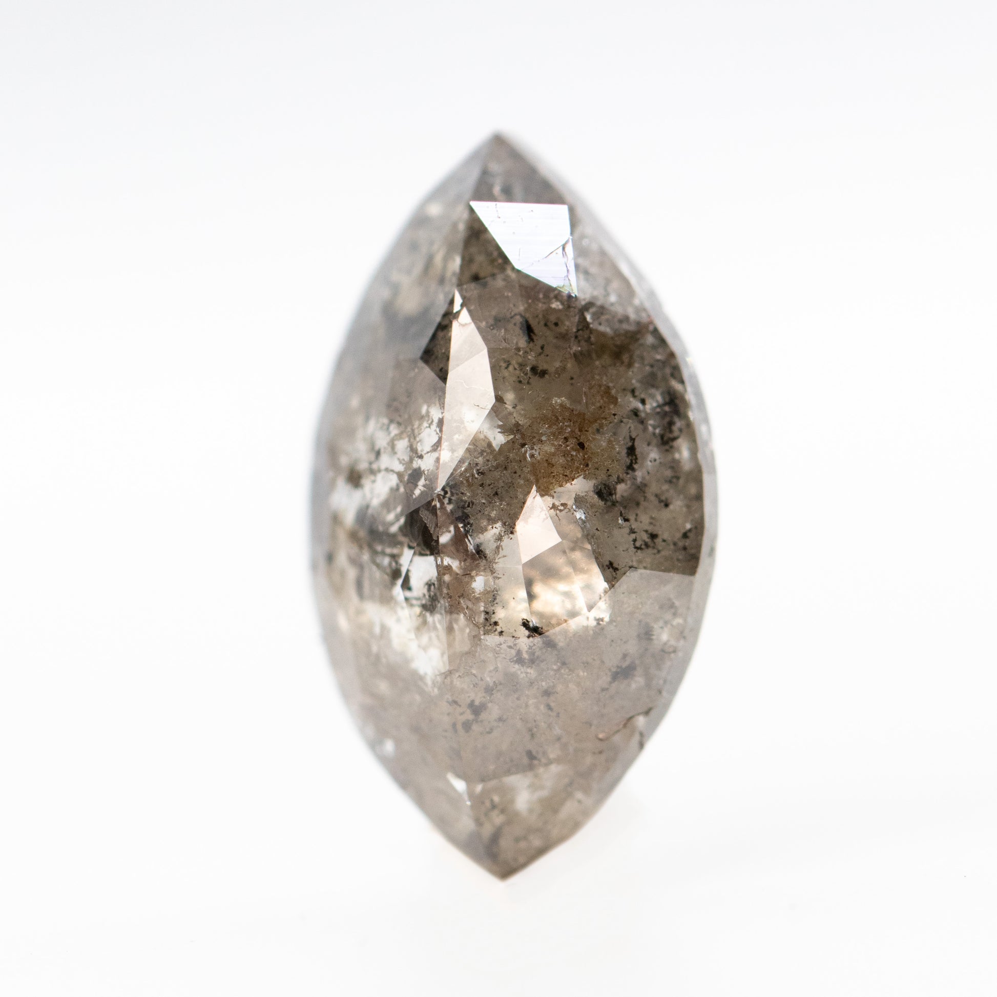 3.35 Carat Marquise Salt and Pepper Rose Cut Diamond for Custom Work - Inventory Code BCM335 - Midwinter Co. Alternative Bridal Rings and Modern Fine Jewelry