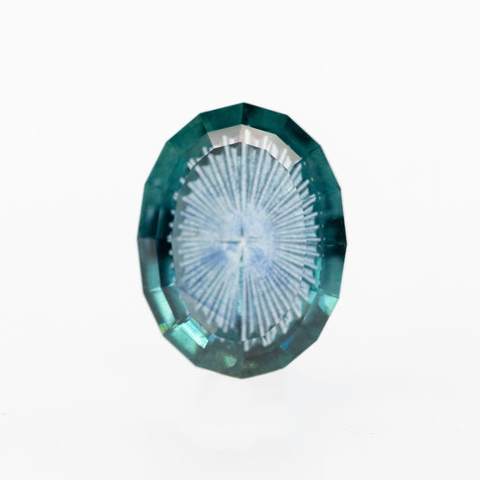 1.34 Carat Blue Geometric Oval Fantasy Cut Sapphire for Custom Work - Inventory Code BGOS134 - Midwinter Co. Alternative Bridal Rings and Modern Fine Jewelry