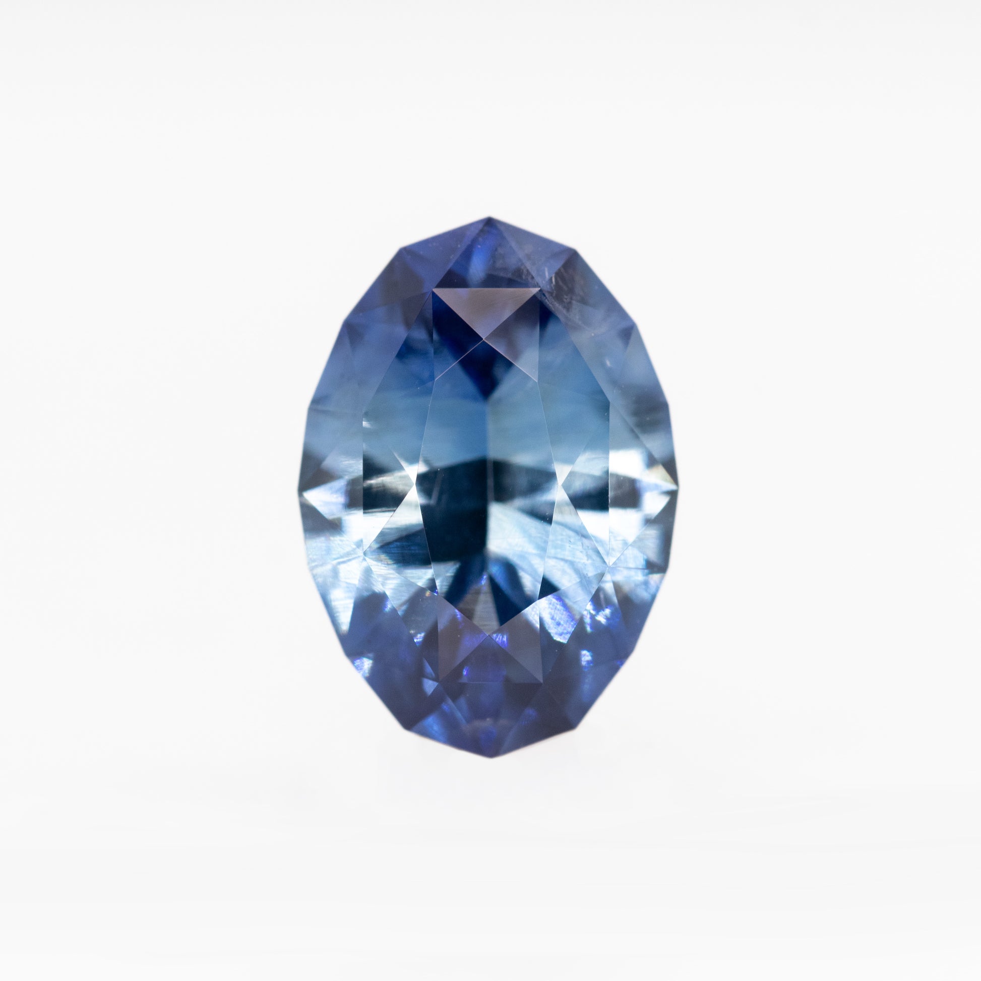 3.22 Carat Blue Geometric Oval Sapphire for Custom Work - Inventory Code BGOS322 - Midwinter Co. Alternative Bridal Rings and Modern Fine Jewelry