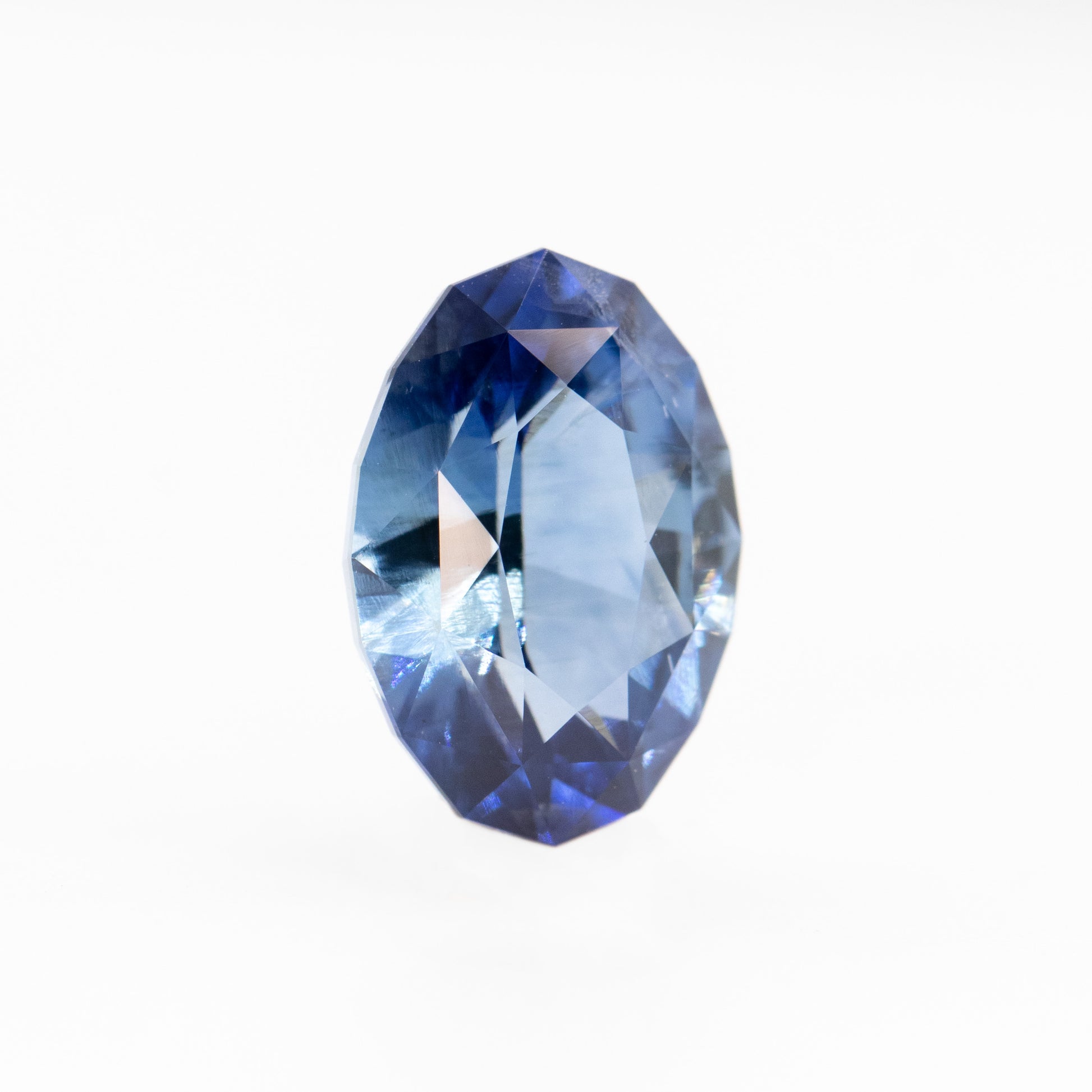 3.22 Carat Blue Geometric Oval Sapphire for Custom Work - Inventory Code BGOS322 - Midwinter Co. Alternative Bridal Rings and Modern Fine Jewelry