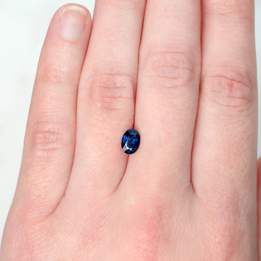 0.91 Carat Deep Blue Oval Sapphire for Custom Work - Inventory Code BOS091 - Midwinter Co. Alternative Bridal Rings and Modern Fine Jewelry