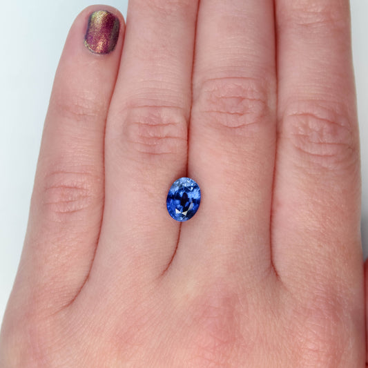 2.62 Carat Cobalt Blue Oval Sapphire for Custom Work - Inventory Code BOS262