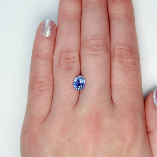 2.81 Carat Cornflower Blue Oval Sapphire for Custom Work - Inventory Code BOS281 - Midwinter Co. Alternative Bridal Rings and Modern Fine Jewelry