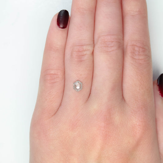 0.73 Carat Gray Hexagon Salt and Pepper Diamond for Custom Work - Inventory Code CCH073 - Midwinter Co. Alternative Bridal Rings and Modern Fine Jewelry