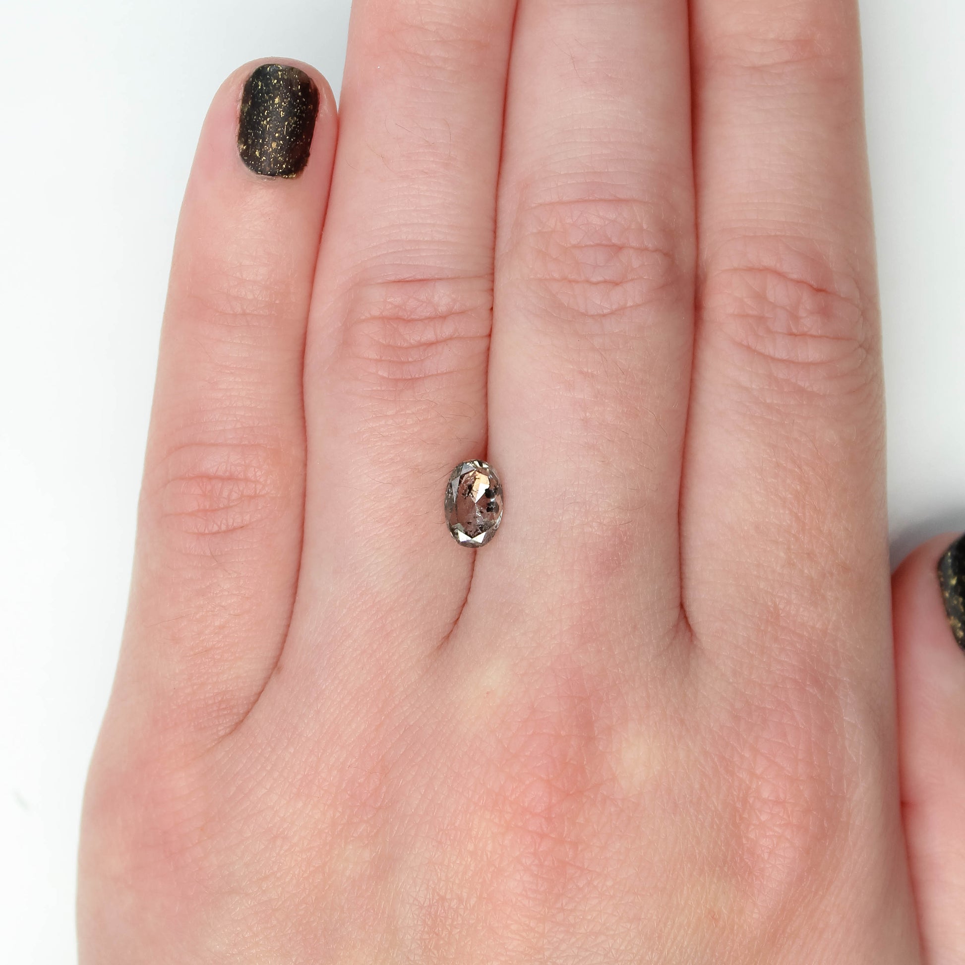 1.01 Carat Oval Salt and Pepper Diamond for Custom Work - Inventory Code CCO101 - Midwinter Co. Alternative Bridal Rings and Modern Fine Jewelry