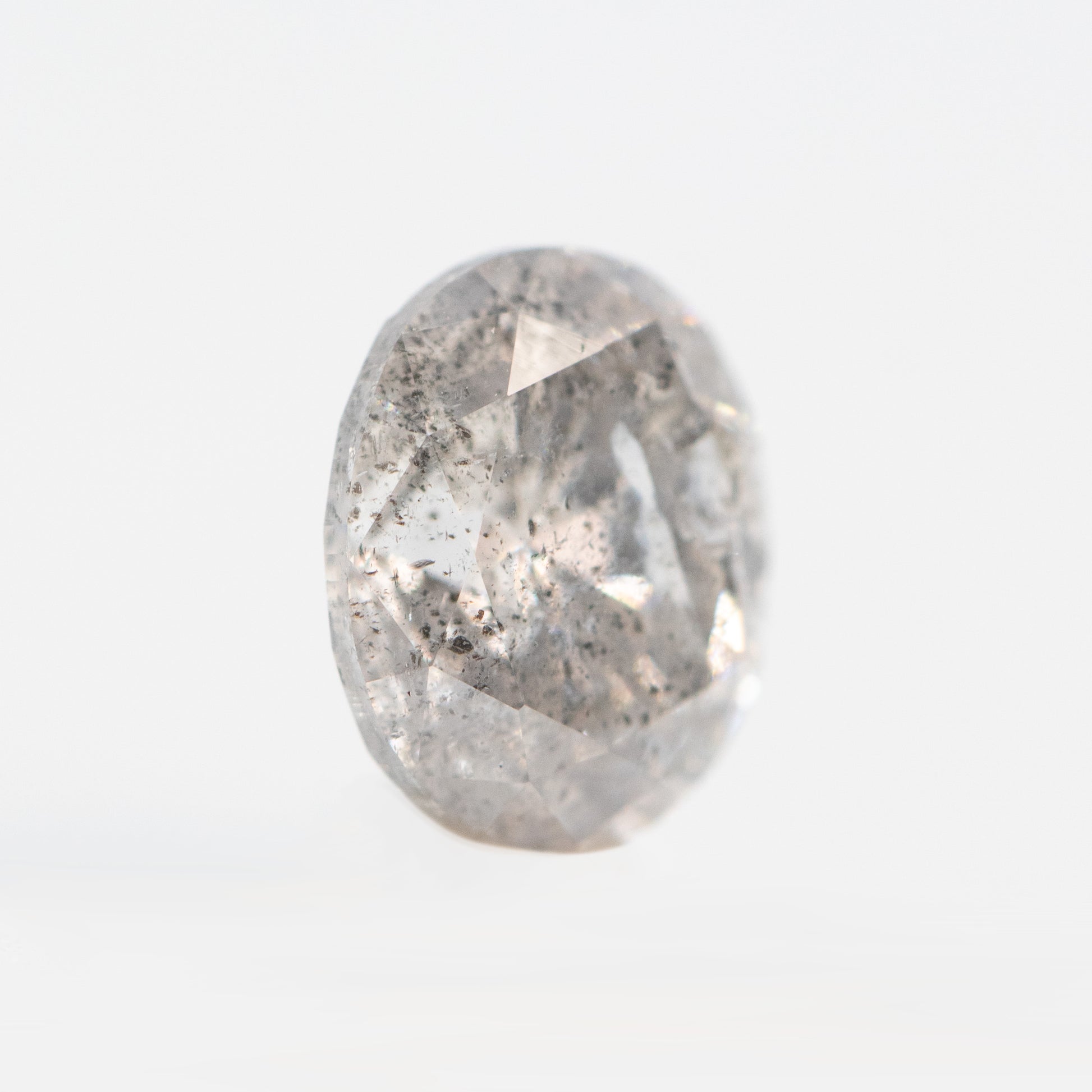 1.68 Carat Gray Salt and Pepper Oval Diamond for Custom Work - Inventory Code CCO168 - Midwinter Co. Alternative Bridal Rings and Modern Fine Jewelry