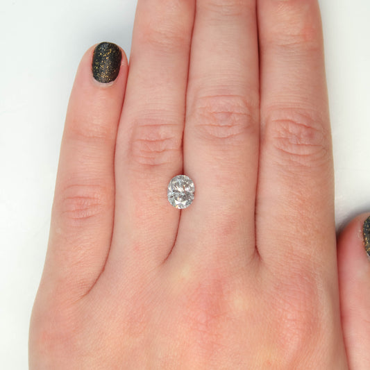 1.68 Carat Gray Salt and Pepper Oval Diamond for Custom Work - Inventory Code CCO168 - Midwinter Co. Alternative Bridal Rings and Modern Fine Jewelry