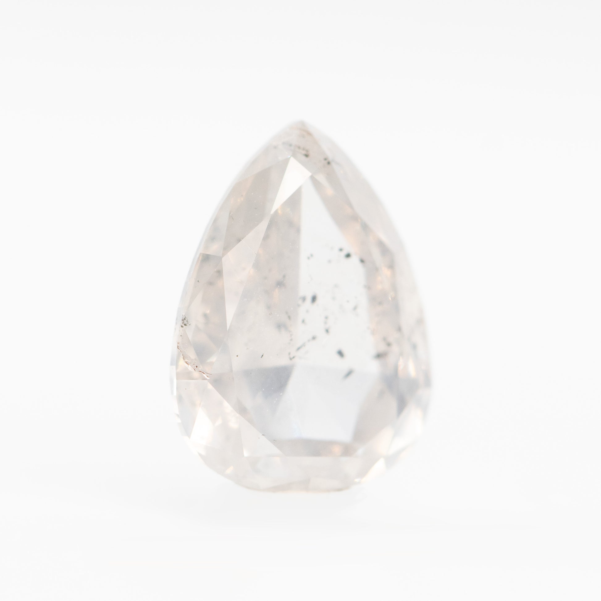 2.38 Carat Clear Gray Rose or Brilliant Cut Salt and Pepper Pear Diamond for Custom Work - Inventory Code CCP238 - Midwinter Co. Alternative Bridal Rings and Modern Fine Jewelry