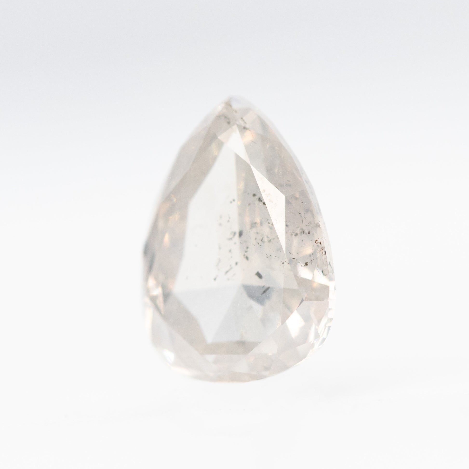 2.38 Carat Clear Gray Rose or Brilliant Cut Salt and Pepper Pear Diamond for Custom Work - Inventory Code CCP238 - Midwinter Co. Alternative Bridal Rings and Modern Fine Jewelry