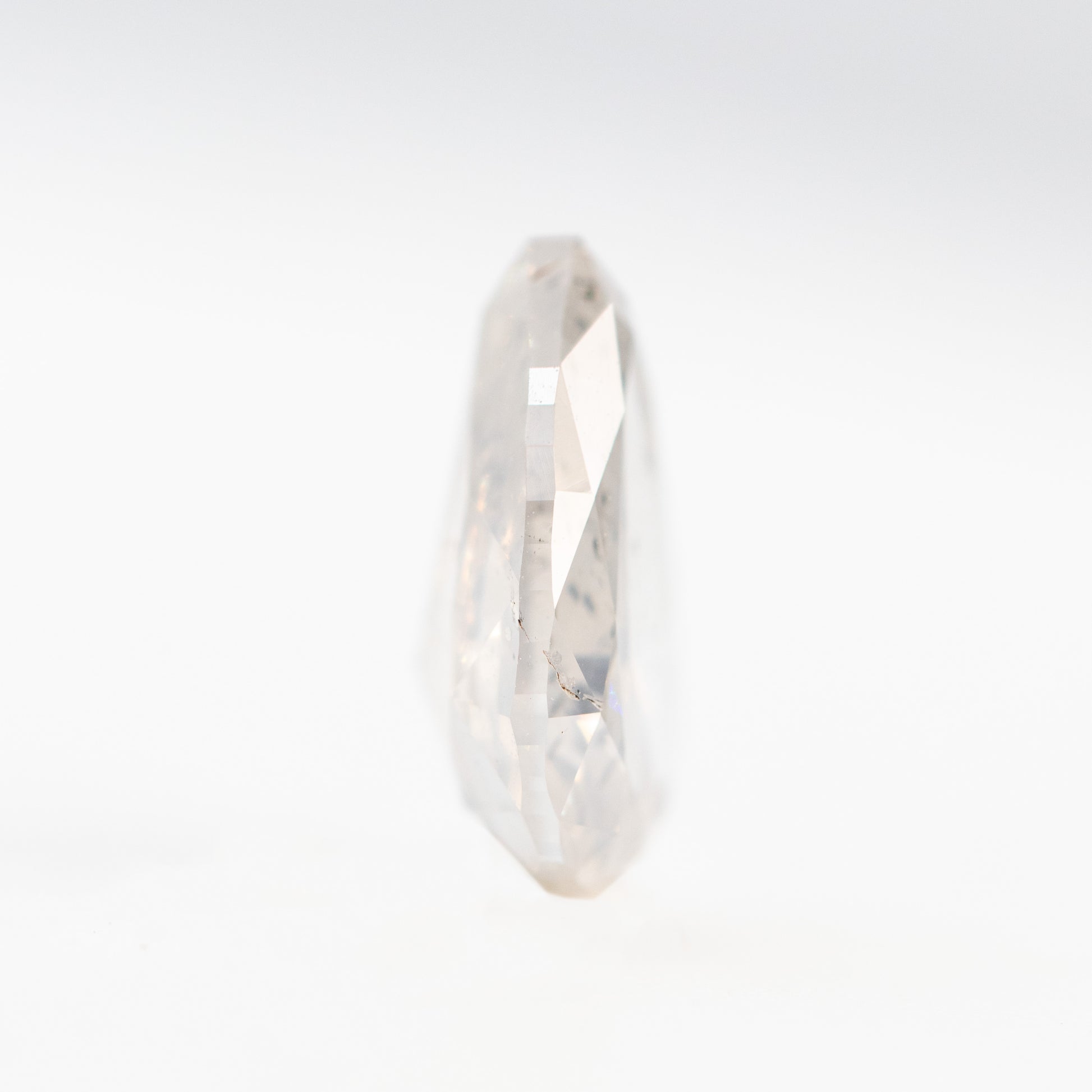 2.38 Carat Clear Gray Rose or Brilliant Cut Salt and Pepper Pear Diamond for Custom Work - Inventory Code CCP238 - Midwinter Co. Alternative Bridal Rings and Modern Fine Jewelry