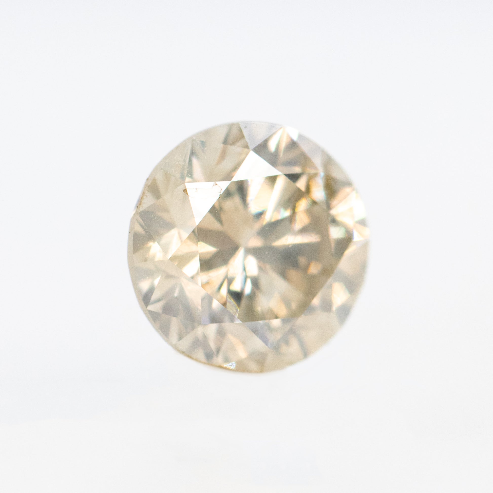 2.01 Carat Round Light Gray Champagne Salt and Pepper Diamond for Custom Work - Inventory Code CCR201 - Midwinter Co. Alternative Bridal Rings and Modern Fine Jewelry