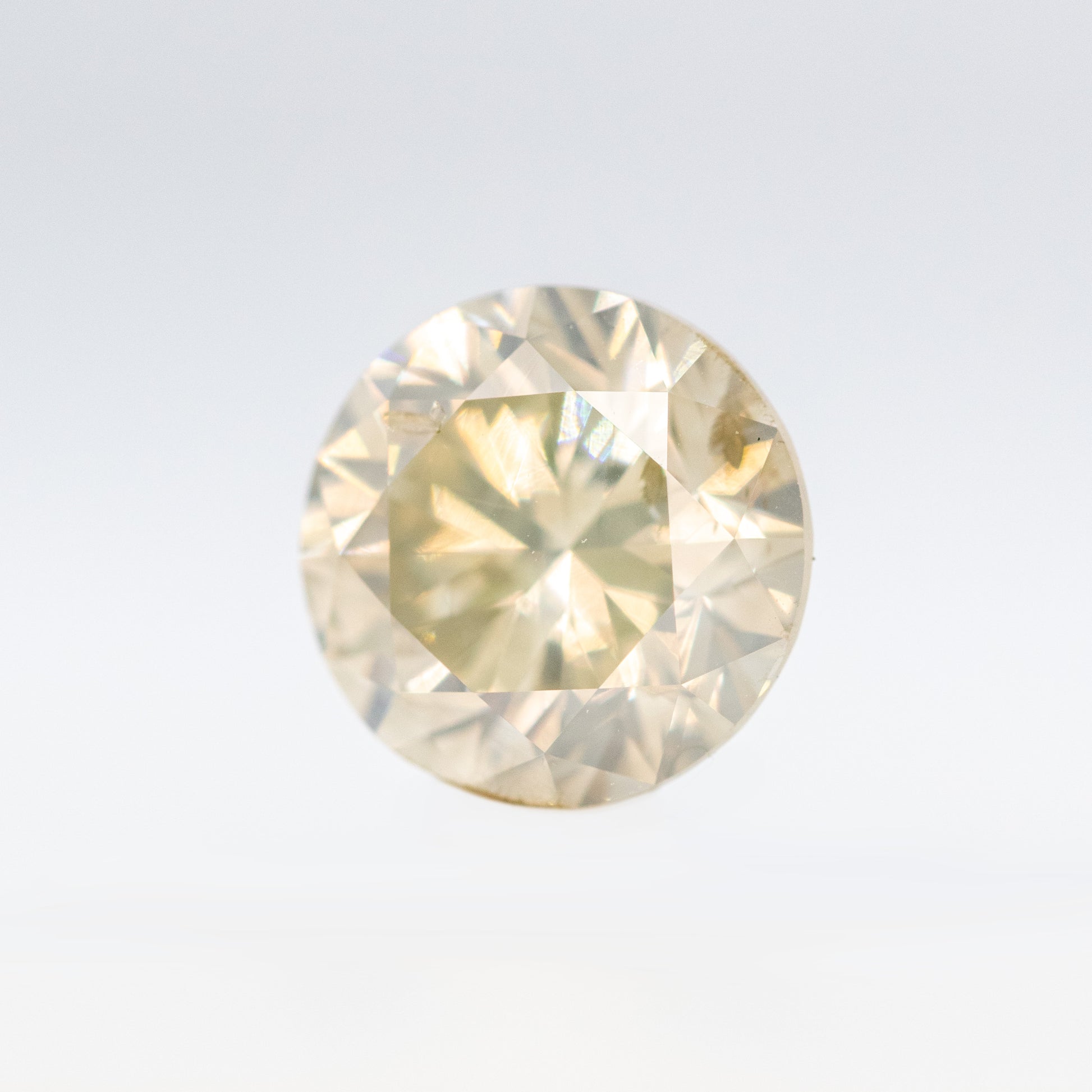 2.01 Carat Round Light Gray Champagne Salt and Pepper Diamond for Custom Work - Inventory Code CCR201 - Midwinter Co. Alternative Bridal Rings and Modern Fine Jewelry