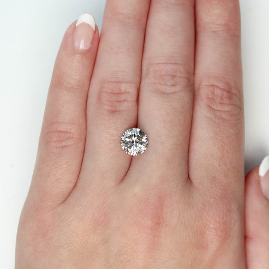 2.65 Carat Round Light Gray Celestial Diamond for Custom Work - Inventory Code CCR265