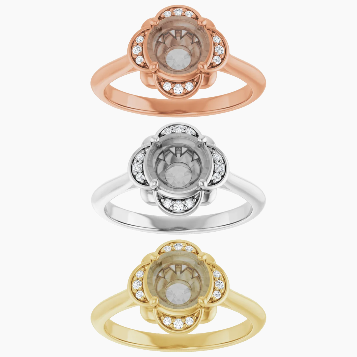 Clover Setting - Midwinter Co. Alternative Bridal Rings and Modern Fine Jewelry