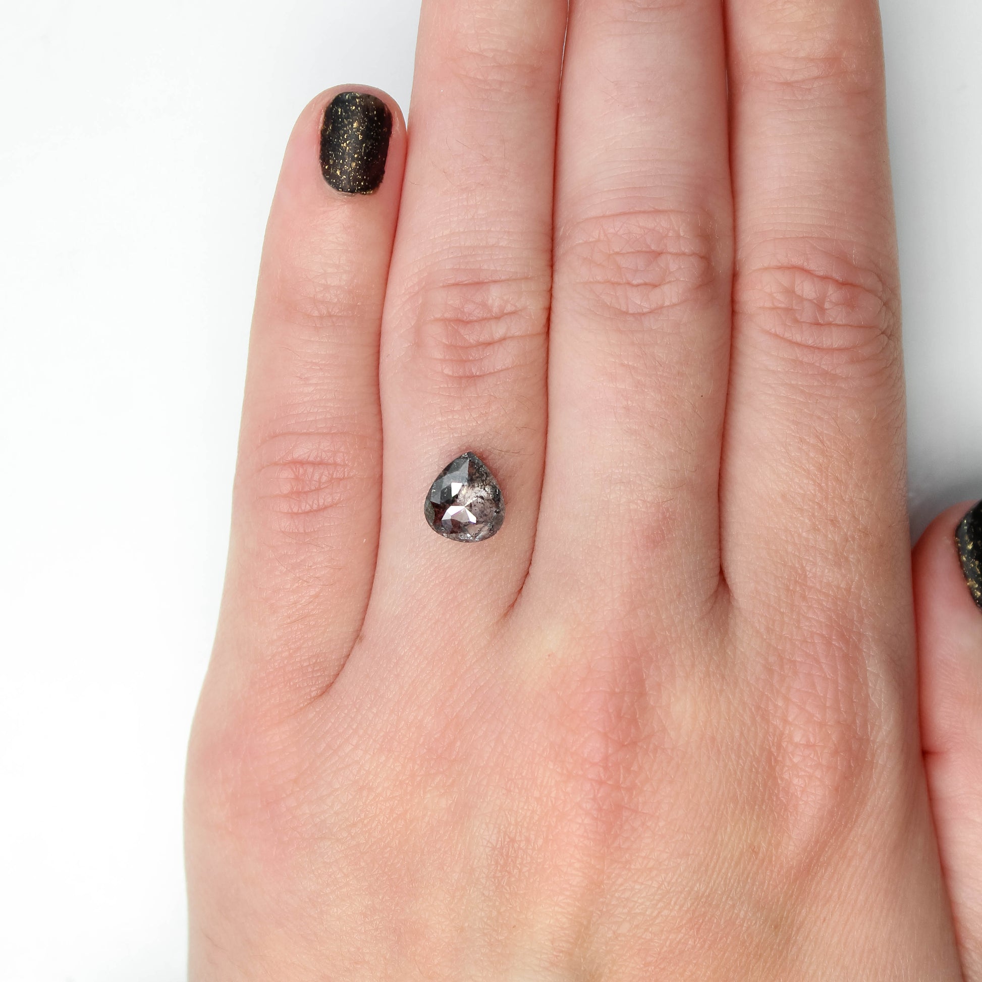 2.30 Carat Pear Salt and Pepper Diamond for Custom Work - Inventory Code DCP230 - Midwinter Co. Alternative Bridal Rings and Modern Fine Jewelry