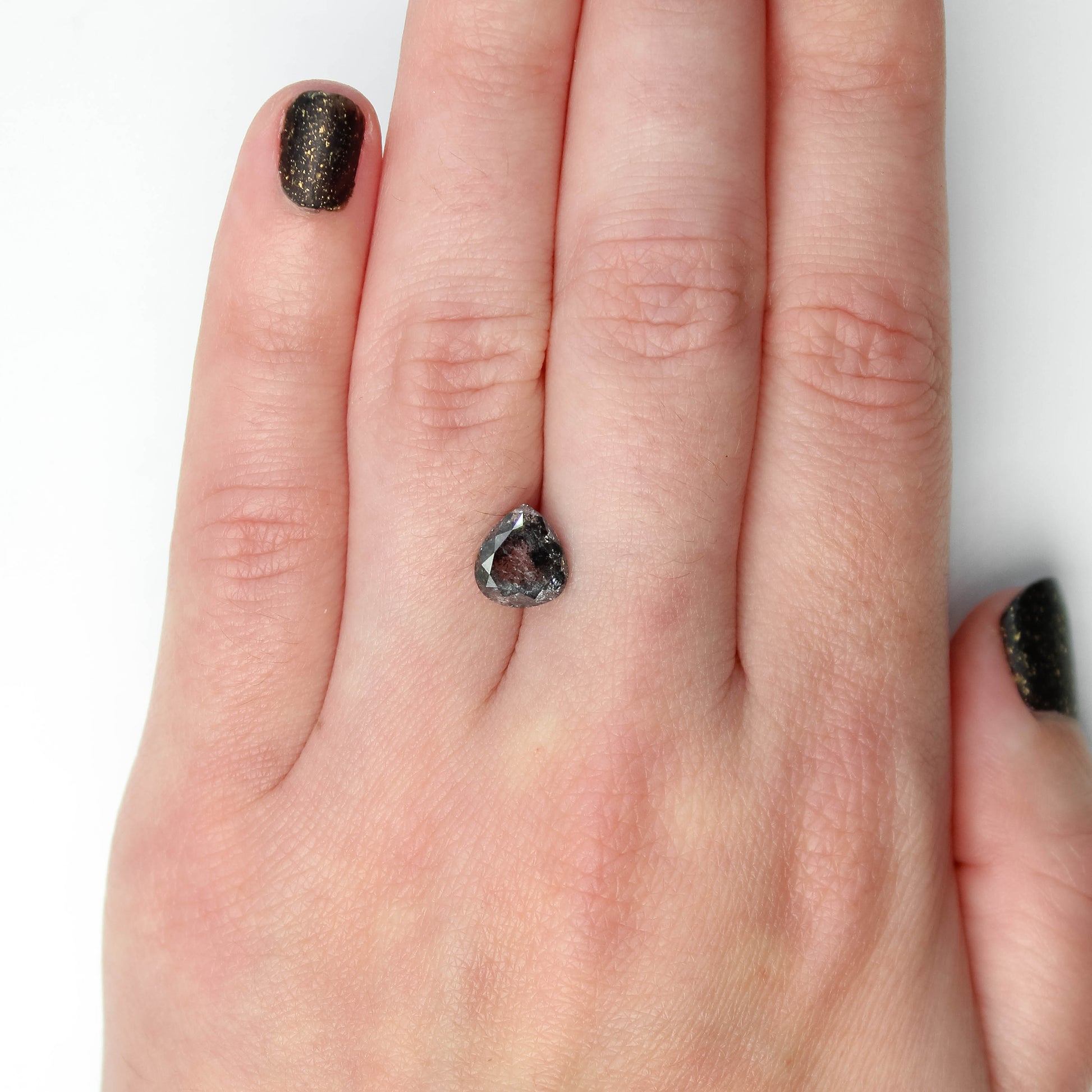 2.30 Carat Pear Salt and Pepper Diamond for Custom Work - Inventory Code DCP230 - Midwinter Co. Alternative Bridal Rings and Modern Fine Jewelry